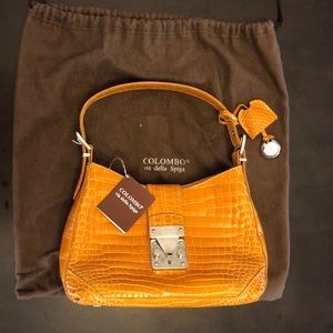 Italian crocodile skin handbag